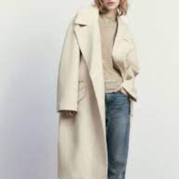 Zara Jackets & Blazers - Zara wool blend Vanilla cream oversized blazer jacket coat size M